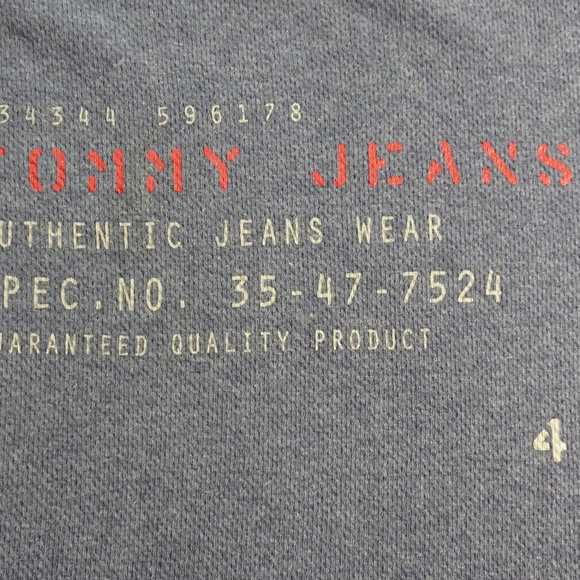 Tommy Jeans Blue L/S Thermal Shirt Large - Picture 3 of 5